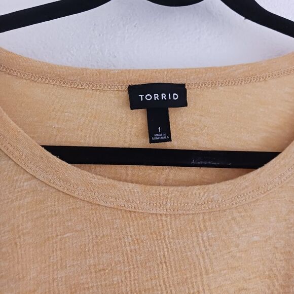 Torrid Peace Sign Yellow Triblend Jersey Tank size 1X - Picture 4 of 5